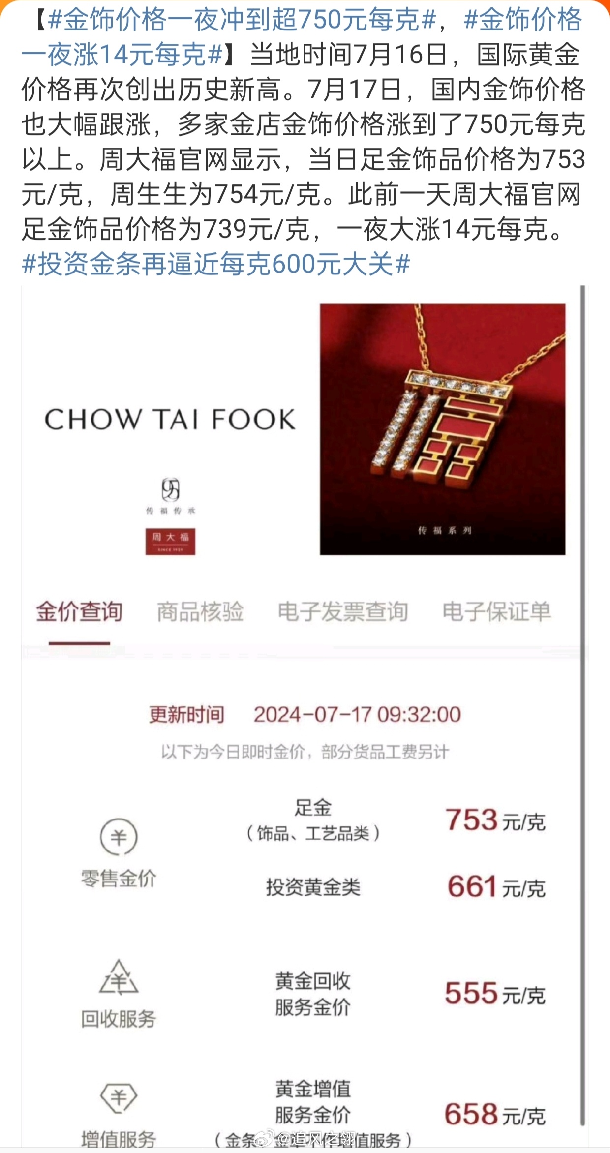 黄金700元一克，可以退吗？